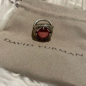 David Yurman 925 Silver Infinity Pink Tournament Ring